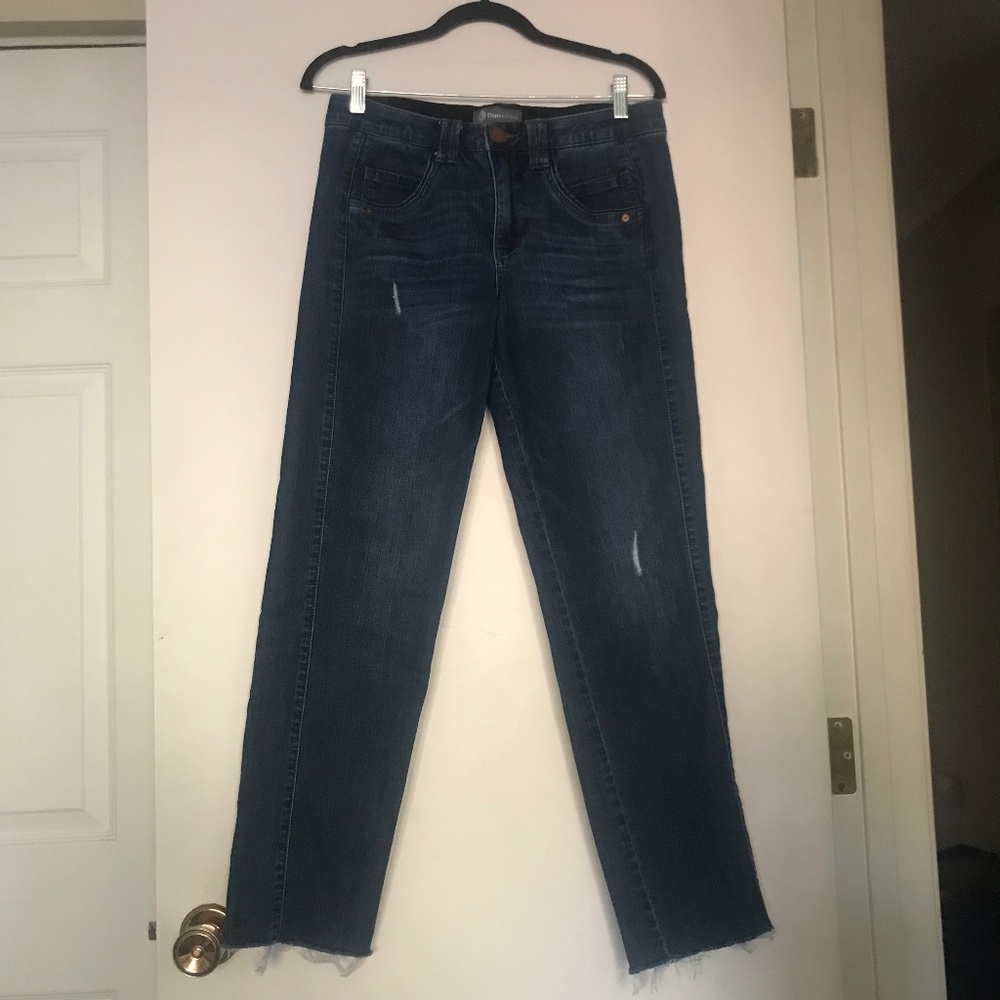 Democracy Jeans “Ab"solution sz 2 dark Indigo Denim elastic waist Tummy Tech
